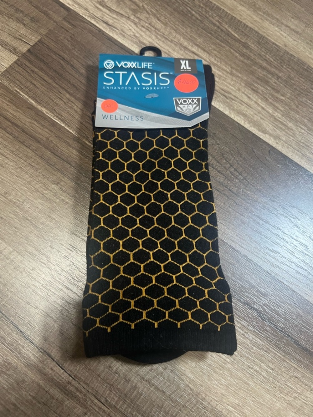 STASIS Men's Black & Gold Wellness Dress Socks - XL by VoxxLife